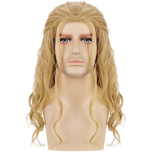  peruci blonde pentru femei perucă lungă și ondulată pentru bărbați, cu păr blond, potrivită pentru peruci de petrecere cosplay