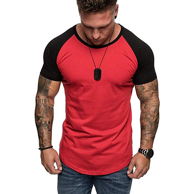 Men's Muscle T-shirt Stretch Short Sleeve V-neck Bodybuilding T-shirt ...