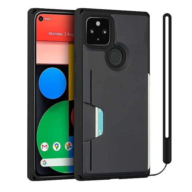 

Card Slot Hybrid Phone Case For Google Pixel 5 Google Pixel 5 XL Google Pixel 4a Shockproof Dustproof TPU Card Holder Back Cover