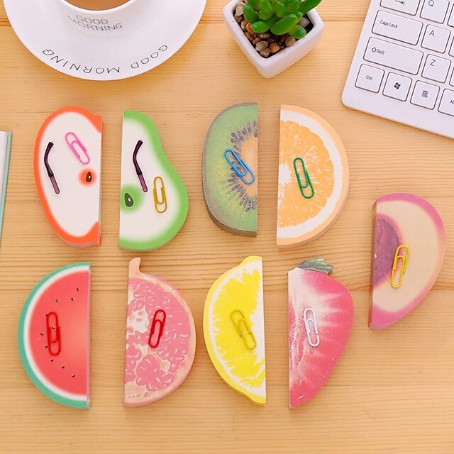  4pcs Random Styles Sticky Notes DIY fruit vegetables Memo pads kawaii 160 Pages Sticker Post Bookmark Point It Marker Memo Sticker Paper 