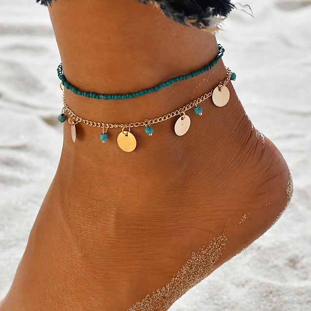  Anklet Stylish Women's Body Jewelry For Holiday Date Alloy Silver Gold 1pc
