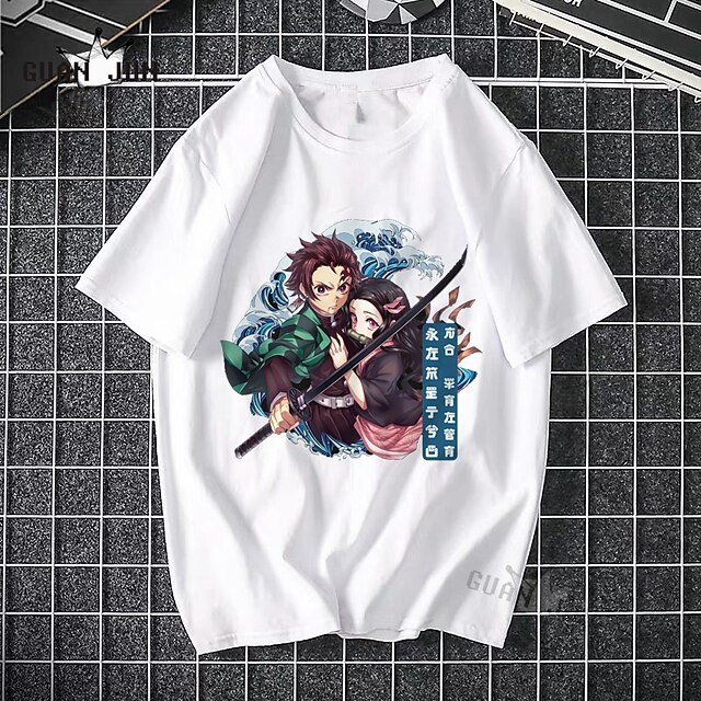 Toys & Hobbies Cosplay & Costumes | Inspired by Demon Slayer Cosplay Cosplay Costume T-shirt Polyester / Cotton Blend Print Hara