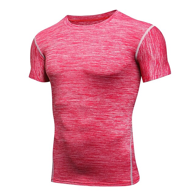 Sports & Outdoors Running, Jogging & Walking | Mens Crew Neck Yoga Top Summer Solid Color Red Blue Yoga Fitness Gym Workout Tee 