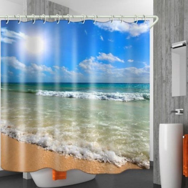 Home & Garden Bath Accessories | Shower Curtain With Hooks Suitable For Separate Wet And Dry Zone Divide Bathroom Shower Curtain