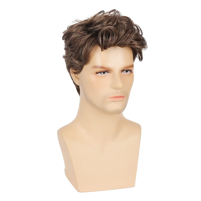 Brown Wigs For Men Synthetic Wig Curly Short Bob Wig Short Brown Synthetic Hair Men S Cosplay