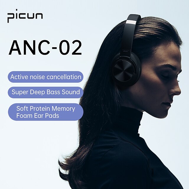 2023年 PICUN ANC02 オーバーイヤーヘッドホン Bluetooth5.0 ...