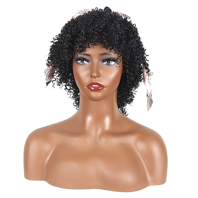 Syntetiska peruker Kinky Afro Frisyr i lager Peruk Korta Svart