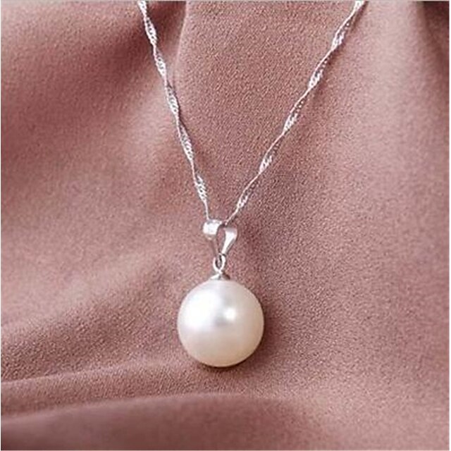  1pc Pendant Necklace For Women's Pearl Anniversary Gift Birthday Party Silver Plated Classic Vertical / Gold bar
