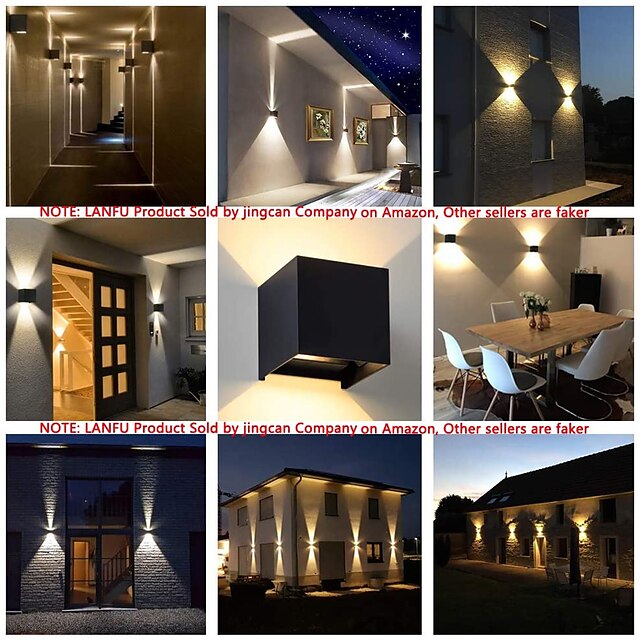 LED Outdoor/Indoor Wall Light 2 LEDs 12W 6000K White 3000K Warm White ...