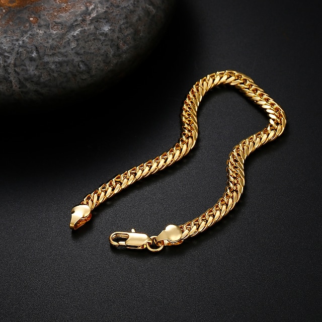 Shoes & Bags Fashion Accessories | Mens Chain Bracelet Bracelet Cut Out Precious Fashion Copper Bracelet Jewelry Silver / Golden