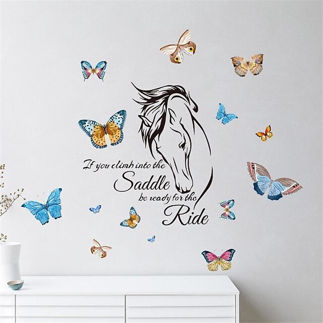 Home & Garden Home Decor | Butterfly Horse-head Wall Paste Living Room Bedroom Childrens Room Background Decoration Wall Paste -