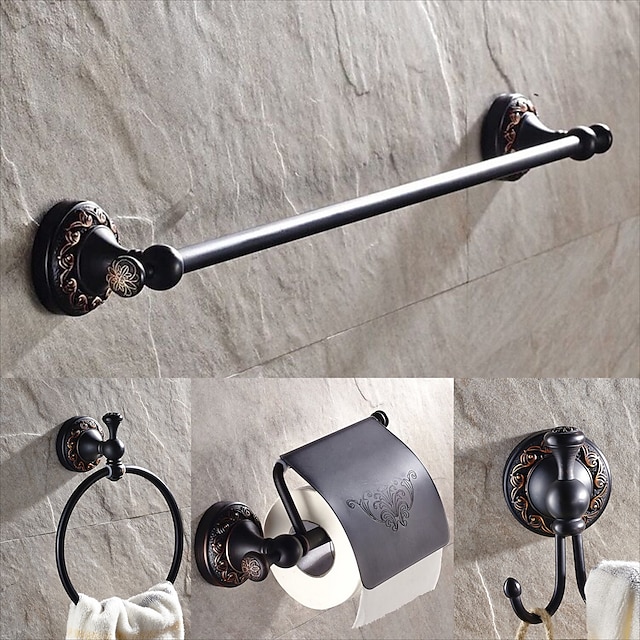  seturi de accesorii pentru baie, hardware-ul orb montat pe perete includ bară pentru prosoape/suport pentru hârtie igienică/cârlig pentru halat/inel pentru prosoape