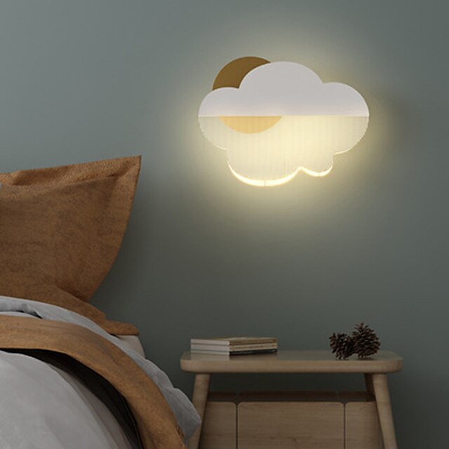  lightinthebox ed wandlamp nachtkastje licht wolk ontwerp schattig modern slaapkamer kinderkamer ijzeren wandlamp 220-240v 2*6 w