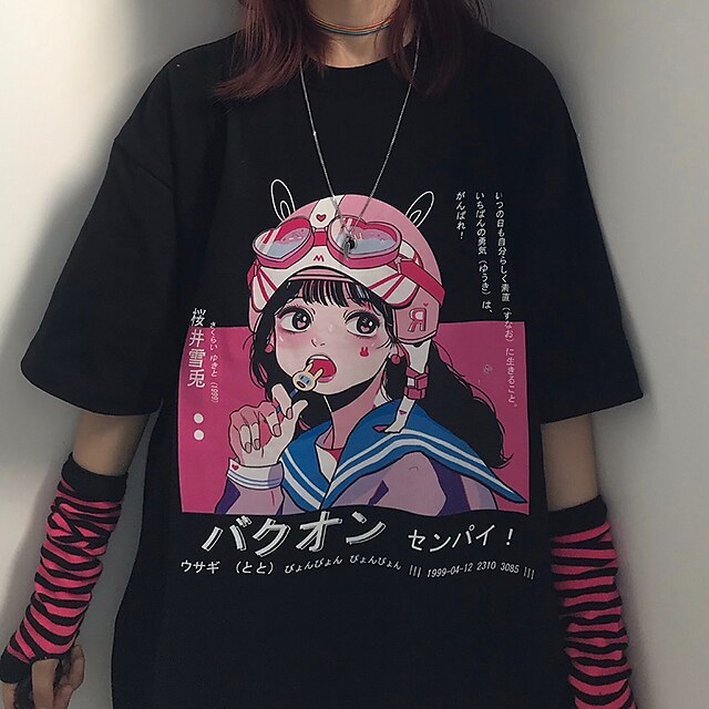  Gotisch Cosplay Cosplay kostuum T-Shirt Anime Afdrukken Harajuku Grafisch Kawaii T-shirt Voor Voor heren Dames Volwassenen