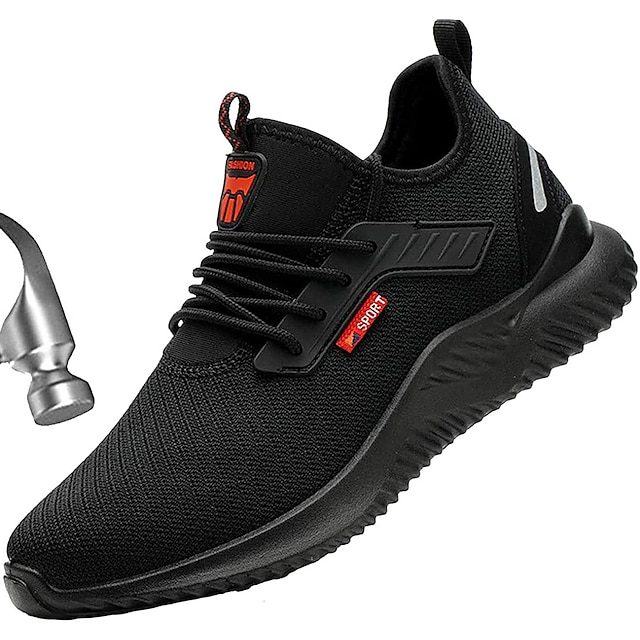  Bărbați Adidași Pantofi Siguranță Pantofi cu vârf de oțel Pantofi de muncă Pantofi Siguranță Ușor De Atletism Plus Size Oțel inoxidabil Tăiați volantul Respirabil Non-alunecare Rezistență la uzură