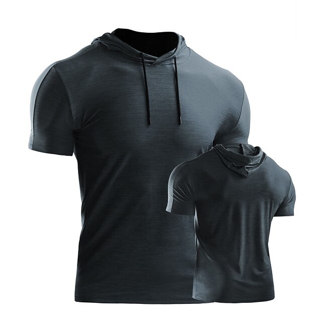 Sports & Outdoors Running, Jogging & Walking | Mens Short Sleeve Running Shirt Cropped hoodie / Crop hoodie Crop Tee Street Athl