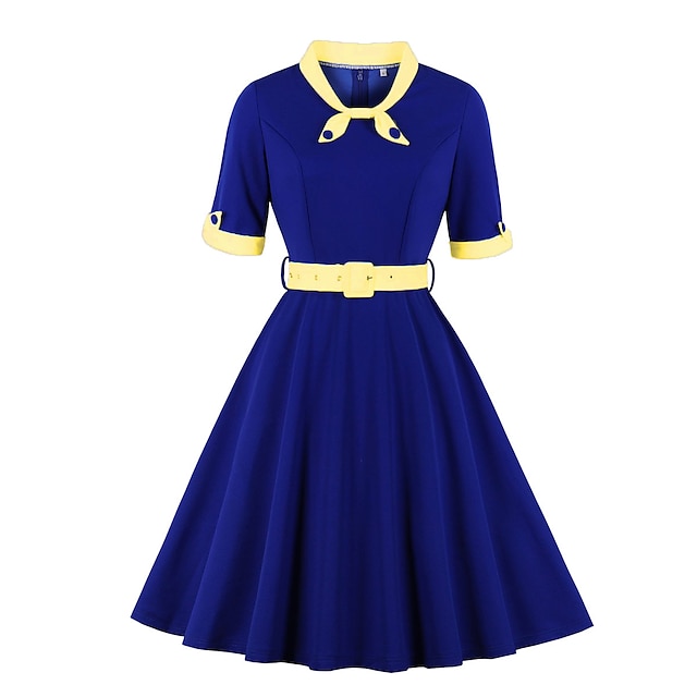  רטרו וינטג' שנות החמישים שמלת וינטג' שמלת קוקטייל שמלת נדנדה שמלת מתנפנפת שמלת מסיבות/ערב לנשים