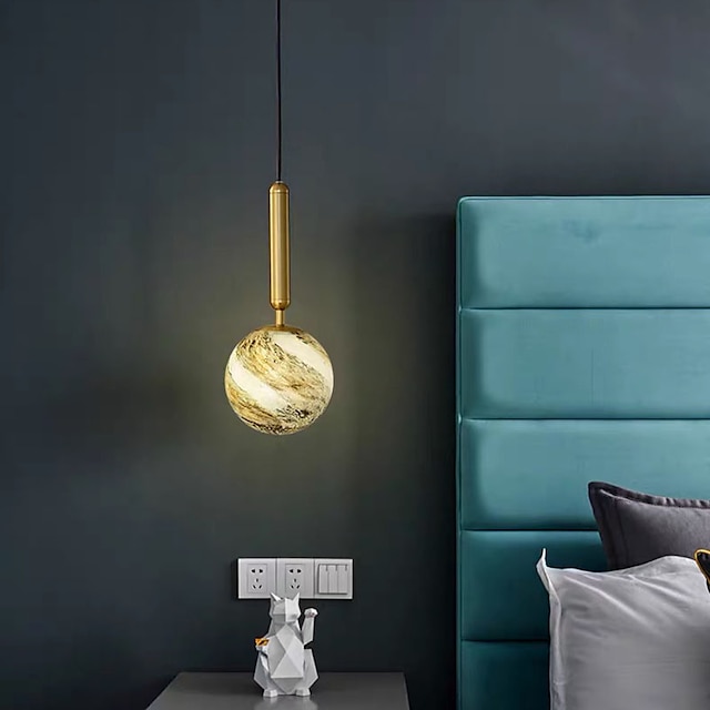 Lights & Lighting Pendant Lights | LED Pendant Light Planet Design Bedside Light Modern Gold Globe Design 15 cm Metal Electropla