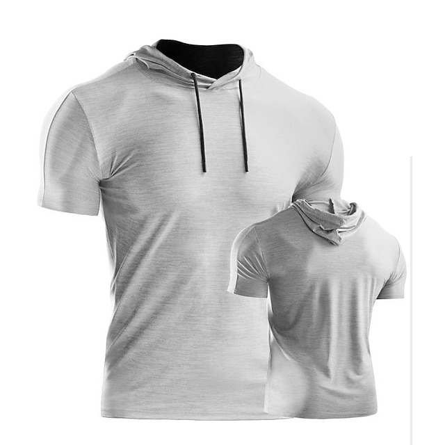 Sports & Outdoors Running, Jogging & Walking | Mens Short Sleeve Running Shirt Cropped hoodie / Crop hoodie Crop Tee Street Athl