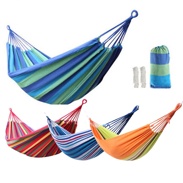  Tuban Camping Hammock Outdoor Portable Ultra Light (UL) Durable Wear Resistance Skin Friendly Canvas for 1 person Camping / Hiking Hunting Fishing Stripes Red Blue Blue+White 200*80 cm