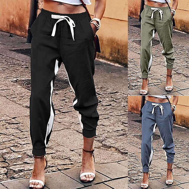 Mujer Pantalones Deportivo Pantalones jogger Bolsillos laterales Correa  Algodón Rayas Deporte Deporte Pantalones Pantalones / Sobrepantalón Prendas  de abajo Transpirable Suave Cómodo De Uso Diario 8598360 2022 – $18.69