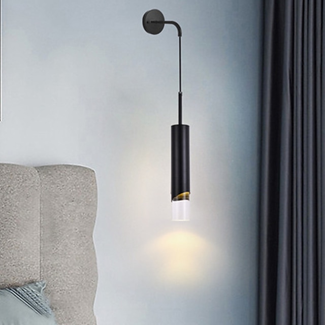  lightinthebox led wandlamp nachtkastje licht modern zwart goud woonkamer slaapkamer kantoor ijzeren wandlamp 220-240v 12w