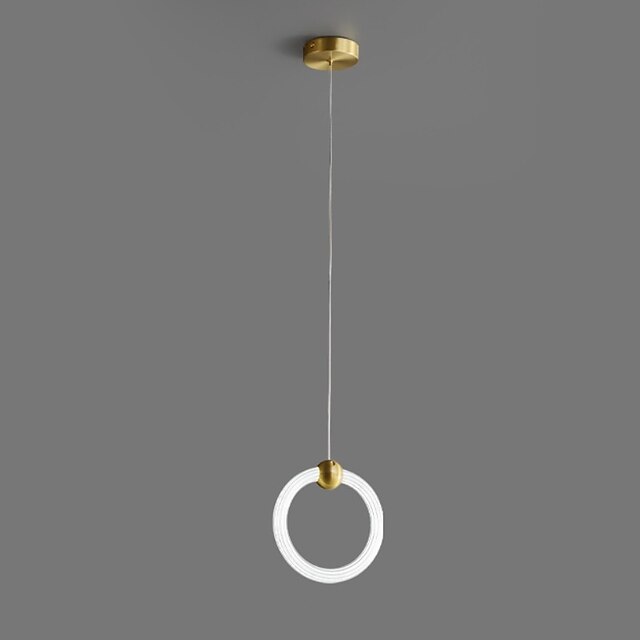 Lights & Lighting Pendant Lights | LED Pendant Light Circle Ring Design Copper Modern Nordic Metal Lights Living Room Bedroom Ki