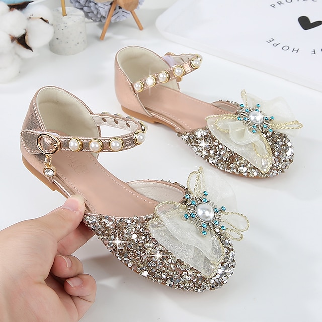 Shoes & Bags Kids Shoes | Girls Flats Flower Girl Shoes Princess Shoes School Shoes Rubber PU Little Kids(4-7ys) Big Kids(7years