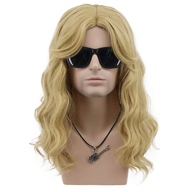 Beauty & Hair Wigs & Hair Pieces | Mullet Wig Synthetic Wig Wave Neat Bang Wig Medium Length Brown Blonde Synthetic Hair Mens Co