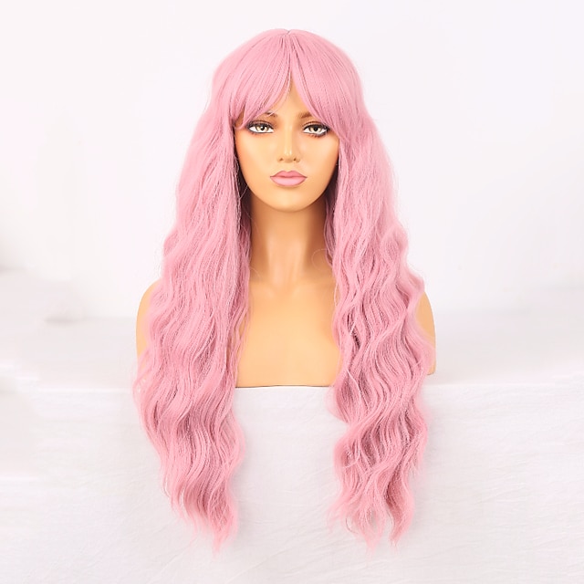 thick pink wig