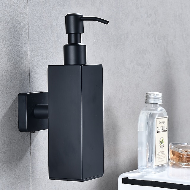  Bathroom Soap Dispenser Punched-free 304 Stainless Steel Shampoo Shower Bottle Storage Shelf Wall Mounted 1pc