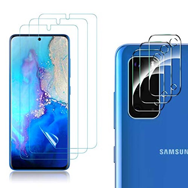 S20 5G with 2 Pack TPU Screen Protective Film and 3 Pack Camera Lens Protector Bubble Free Ultrasonic Fingerprint High Definition 6.2 inch LϟK 5 Pack Screen Protector for Samsung Galaxy S20