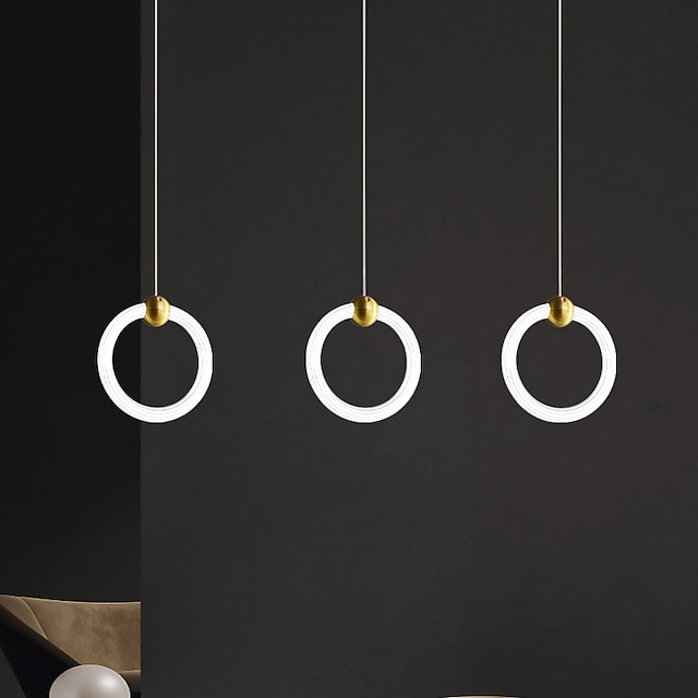 Lights & Lighting Pendant Lights | LED Pendant Light Circle Ring Design Copper Modern Nordic Metal Lights Living Room Bedroom Ki