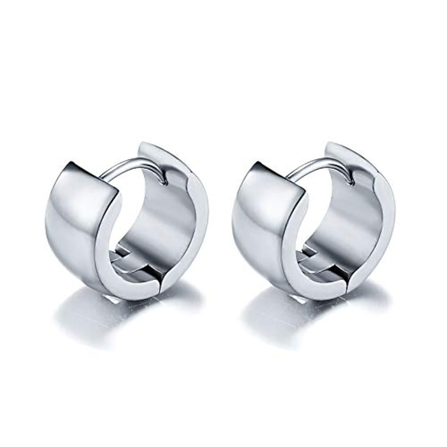  серьги-кольца из нержавеющей стали для мужчин и женщин, позолоченные гипоаллергенные серьги-манжеты из 18-каратного золота, серьги-кольца для пирсинга ушей, серебро