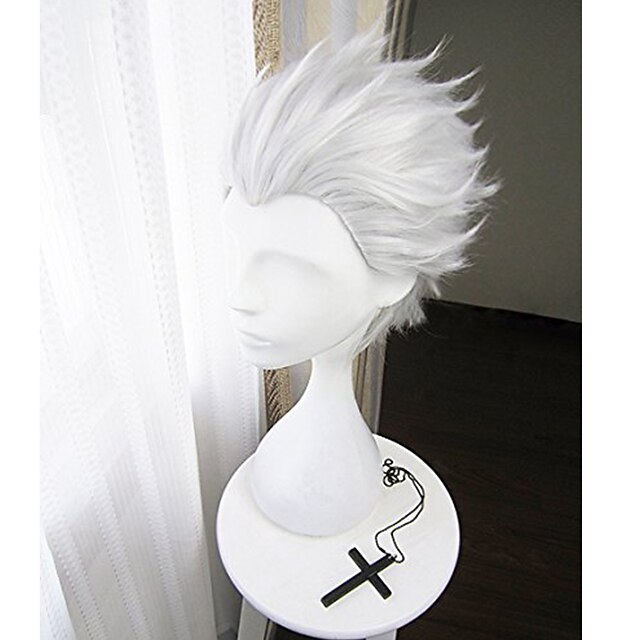 Beauty & Hair Wigs & Hair Pieces | White Wig Silver White Short Mens Cosplay Wig Halloween Wig - HG20808