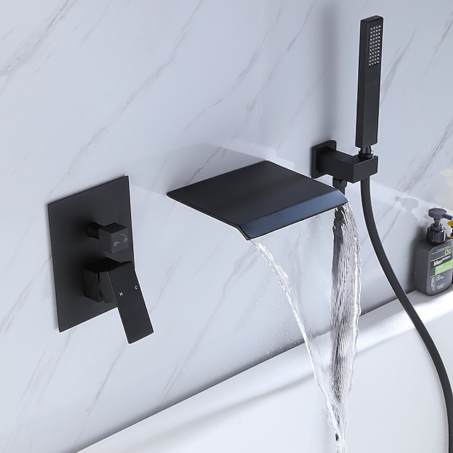  Bathtub Faucet - Contemporary Chrome Wall Installation Ceramic Valve Bath Shower Mixer Taps