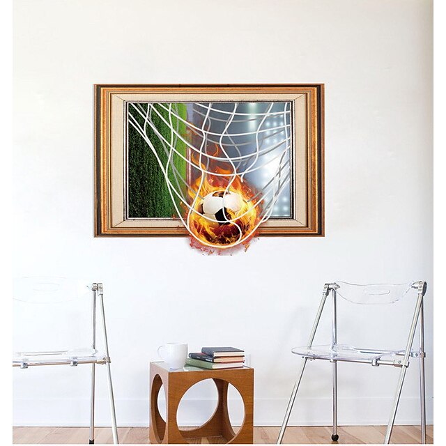 Home & Garden Home Decor | creative 3d world cup three-dimensional football broken net wall stickers living room bedroom home de