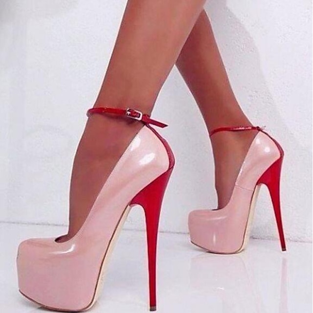 Shoes & Bags Womens Shoes | Womens Heels Stilettos High Heels Ankle Strap Heels Lace-up Platform Stiletto Heel Round Toe Patent 