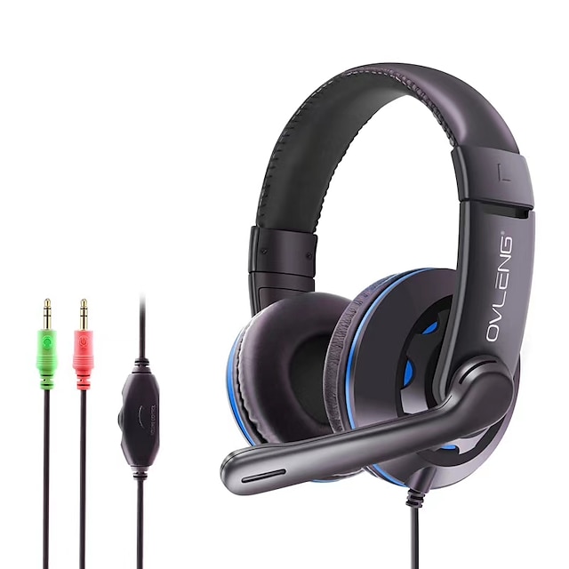  ovleng x5 gaming headset 3,5 mm hovedtelefon 3,5 mm mikrofon stationær computer ergonomisk design udtrækkelig stereo til apple samsung huawei xiaomi mi pc computerspil