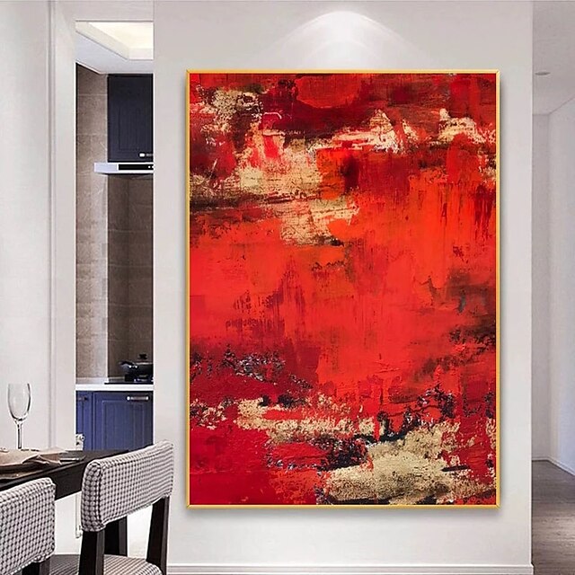  Oil Painting Handmade Hand Painted Wall Art Red Atmosphere Abstract Home Decoration Decor Stretched Frame Ready to Hang