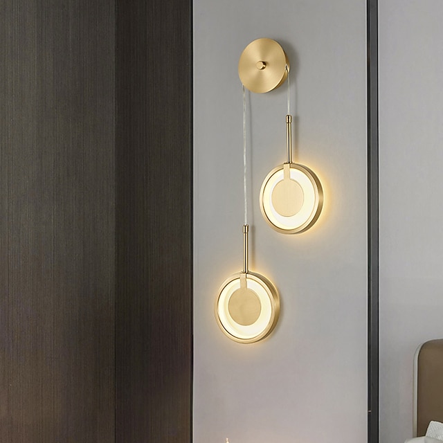  Lightinthebox-Lámpara de pared led para mesita de noche, luz de pared de cobre para sala de estar, dormitorio, oro nórdico moderno, 110-120v, 220-240v, 10w