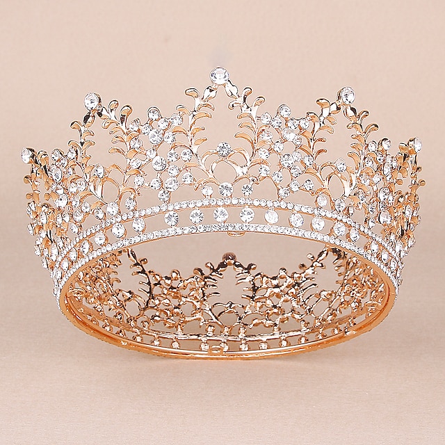  crowns for women, vofler queen tiara baroque vintage crystal rhinestone headband hair decor for lady girl bridal bride princess prom birthday pageant christmas halloween costume party - bronze