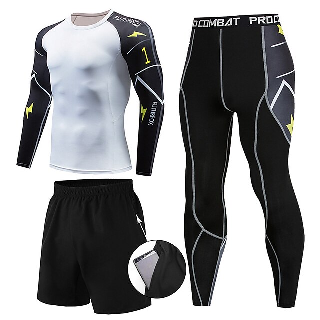 Sports & Outdoors Running, Jogging & Walking | Mens 3-Piece Activewear Set Workout Outfits Compression Suit Athleisure 3pcs Wint