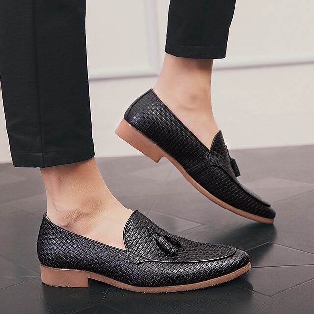 Men's Loafers & SlipOns Tassel Loafers Comfort Loafers Plus Size Woven