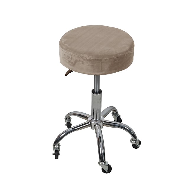  runda barpallsöverdrag i sammet stretch matsalsstol säte överdrag kudde överdrag elastisk mjuk och tvättbar för bröllopsfest bröllop