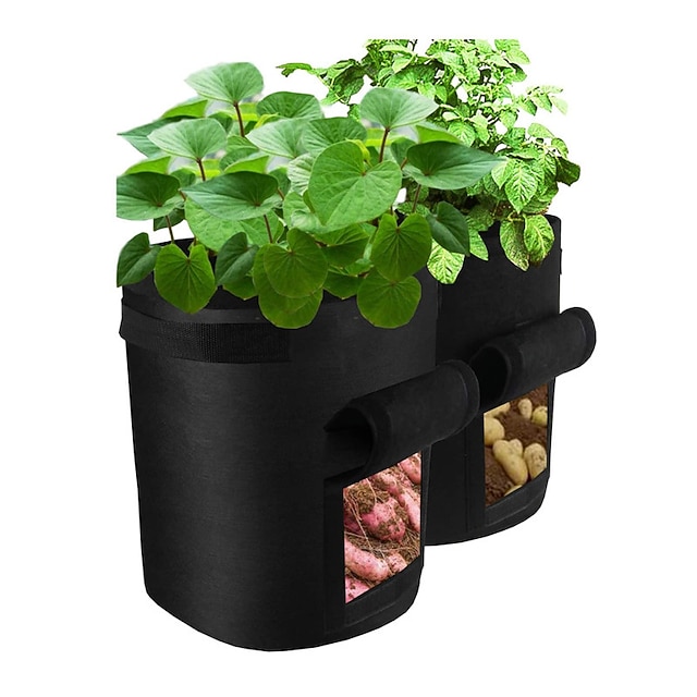 Vasi Per Piante In Tessuto Non Tessuto SUPVOX - 2 Sacchetti Per Coltivazione Con Manici, 40x30x20 Cm, Ortaggio E Giardino