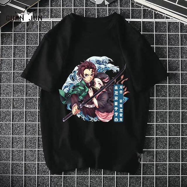 Toys & Hobbies Cosplay & Costumes | Inspired by Demon Slayer Cosplay Cosplay Costume T-shirt Polyester / Cotton Blend Print Hara