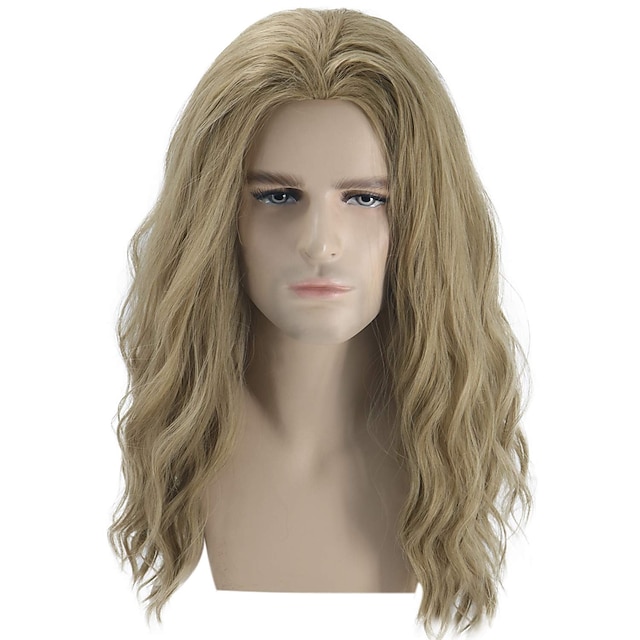  Blond Wigs Men‘s Wigs Long Wavy Wigs Gray Blond Wigs Male Hair  Cosplay Party s Daily Wear Wigs Halloween Wig