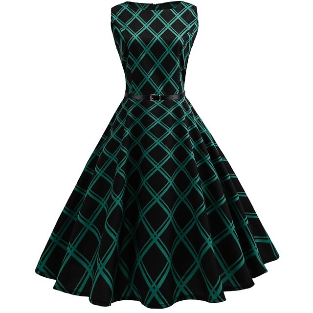 Retro Vintage Prom Dress Cocktail Dress Knee Length Dress Flare Dress Normal Bell Sleeve Slim Fit Polka Dot A-Line Round Neck Fancy Dress Women's Carnival New Year Masquerade Casual Homecoming Dress2