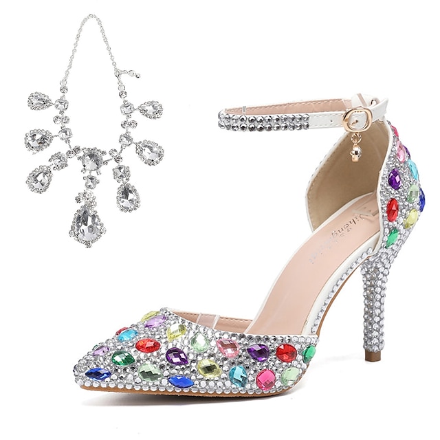 Women's Luxurious Purple Crystal Embellished Wedding Heels With Elegant 